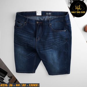 Quần short jean nam big size tông xanh H216
