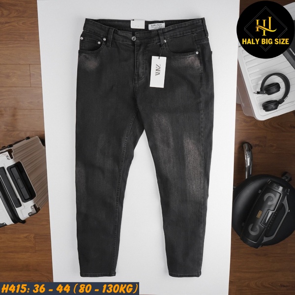 Quần jean nam big size tông đen bạc H415