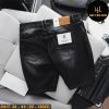 Quần short jean nam big size wash tông đen H417