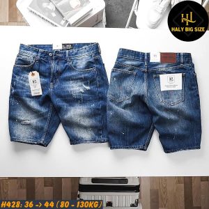 Quần short jean nam big size H428