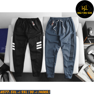 Quần jogger thun nam big size thể thao 3 sọc H577