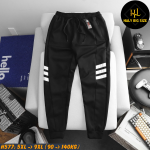 Quần jogger thun nam big size thể thao 3 sọc H577