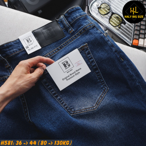 Quần short jean nam big size tông xanh H581