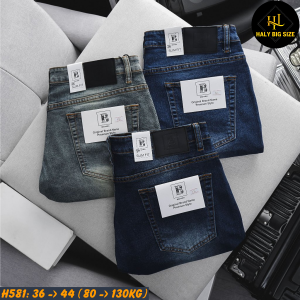 Quần short jean nam big size tông xanh H581