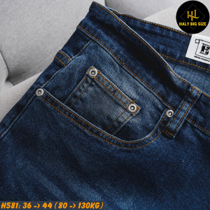 Quần short jean nam big size tông xanh H581