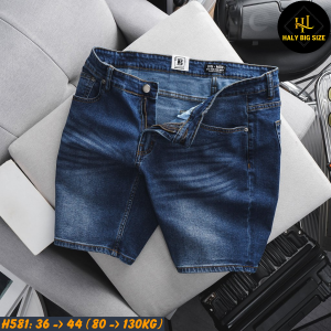 Quần short jean nam big size tông xanh H581