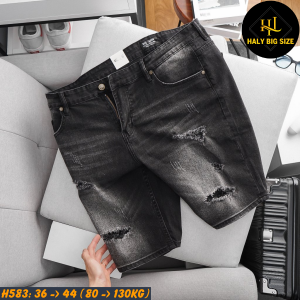 Quần short jean nam big size tông xám H583