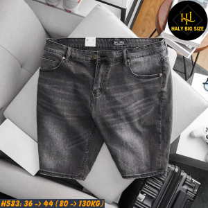 Quần short jean nam big size tông xám H583