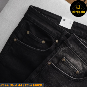 Quần short jean nam big size tông xám H583